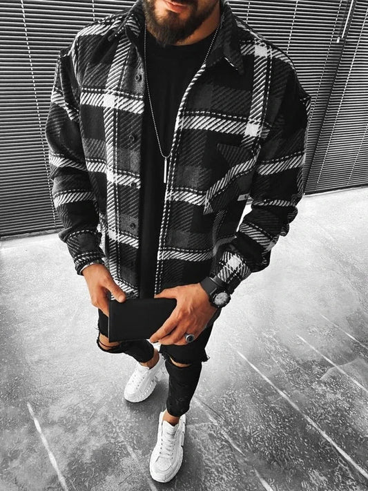 Veste Décontractée à Carreaux pour un Look Urbain