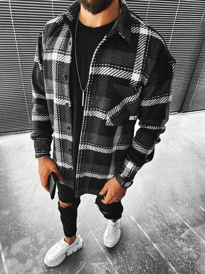 Veste Décontractée à Carreaux pour un Look Urbain