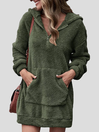 Robe Longue à Capuche et Poches pour Femme – Élégance Décontractée