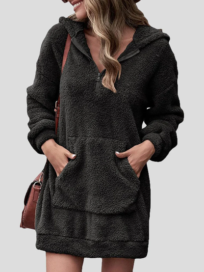 Robe Longue à Capuche et Poches pour Femme – Élégance Décontractée