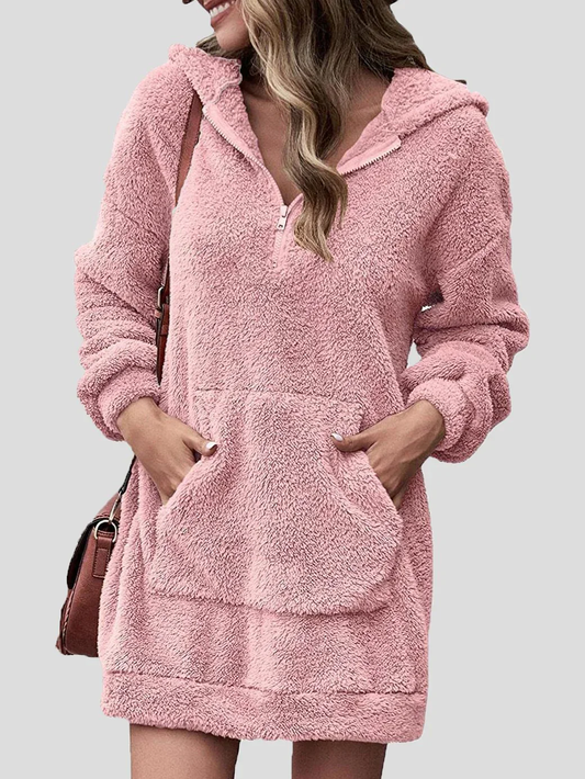 Robe Longue à Capuche et Poches pour Femme – Élégance Décontractée